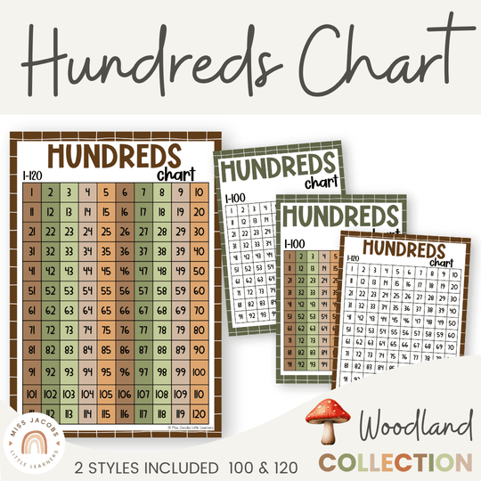 Hundreds Chart - Woodland Theme Classroom Decor