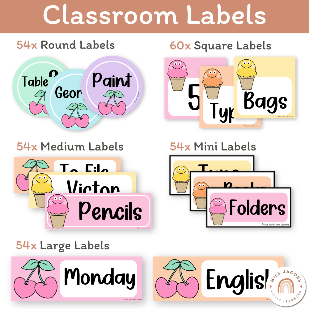 Ice Cream Theme Classroom Essentials Decor Pack - Miss Jacobs