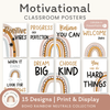 Inspirational Classroom Posters - Boho Rainbow Neutrals Decor - Miss Jacobs Little Learners