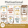 Inspirational Classroom Posters - Daisy Gingham Neutrals Decor - Miss Jacobs Little Learners