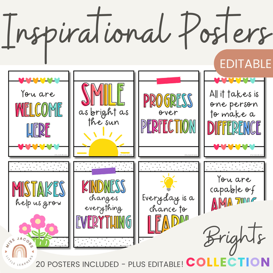 Inspirational Classroom Posters - Spotty Bright Decor