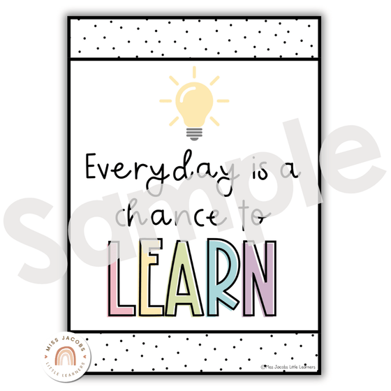 Inspirational Posters | Pastel | Motivational Growth Mindset Bulletin Board - Miss Jacobs Little Learners