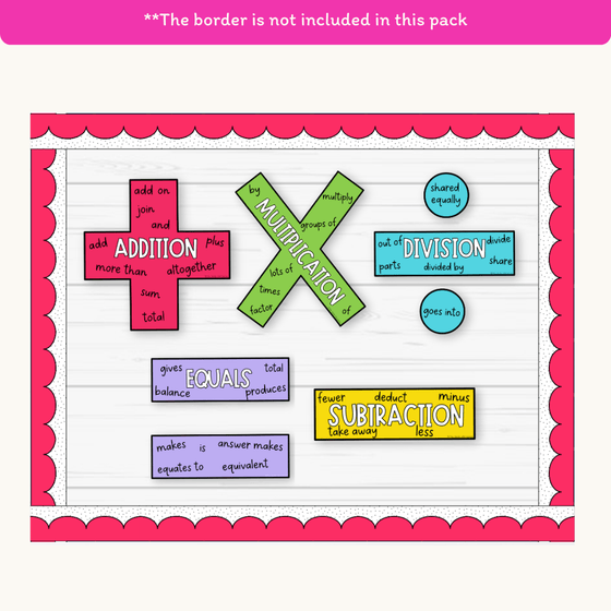 Large Math Symbols - Bright Theme - Miss Jacobs Little Learners