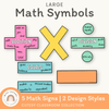 Large Math Symbols - Cutesy Classroom Decor - Miss Jacobs Little Learners