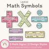 Large Math Symbols - Daisy Gingham Pastels Decor - Miss Jacobs Little Learners
