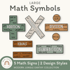 Large Math Symbols - Modern Jungle Earthy Decor - Miss Jacobs Little Learners
