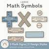 Large Math Symbols - Modern Ocean Classroom Decor - Miss Jacobs Little Learners