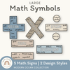 Large Math Symbols - Modern Ocean Classroom Decor - Miss Jacobs Little Learners