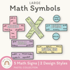 Large Math Symbols - Pastel Classroom Theme - Miss Jacobs Little Learners