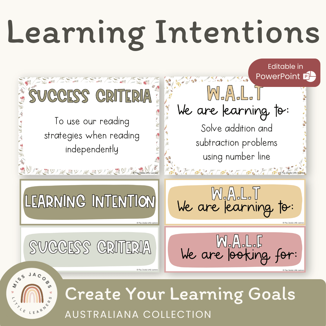 Learning Intention & Success Criteria