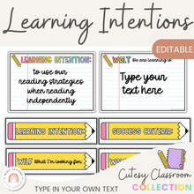  Learning Intention and Success Criteria Display - Cutesy Theme - Miss Jacobs Little Learners