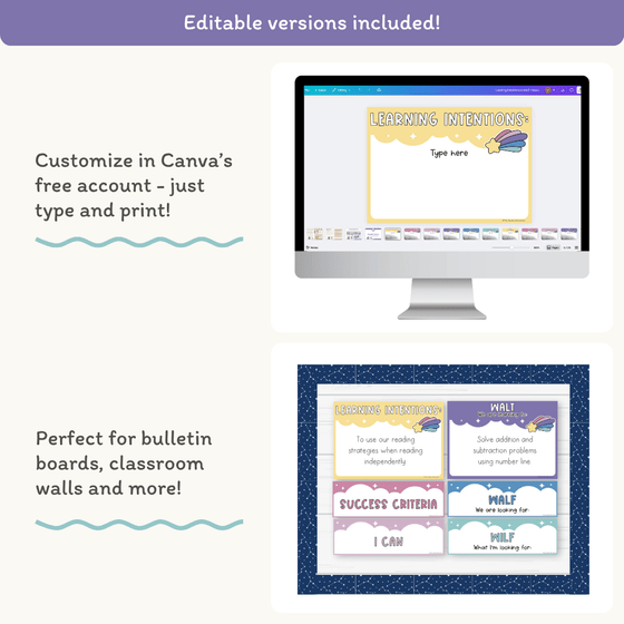 Learning Intention and Success Criteria Display - Dreamy Space Decor - Miss Jacobs Little Learners
