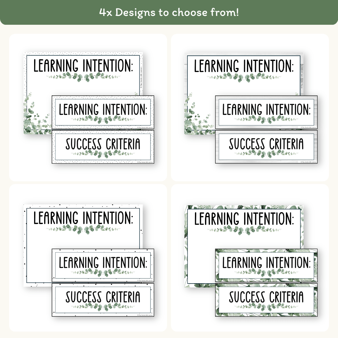 Learning Intention & Success Criteria Display - Modern Botanical - MJLL ...