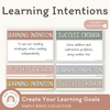 Learning Intentions | SIMPLE BOHO | EDITABLE - Miss Jacobs Little Learners