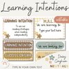 Learning Intentions & Success Criteria Posters | WALT and WALF | Daisy Gingham Neutrals - Miss Jacobs Little Learners