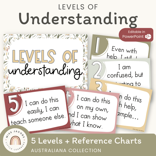 Levels of Understanding Posters - Australiana Classroom Decor