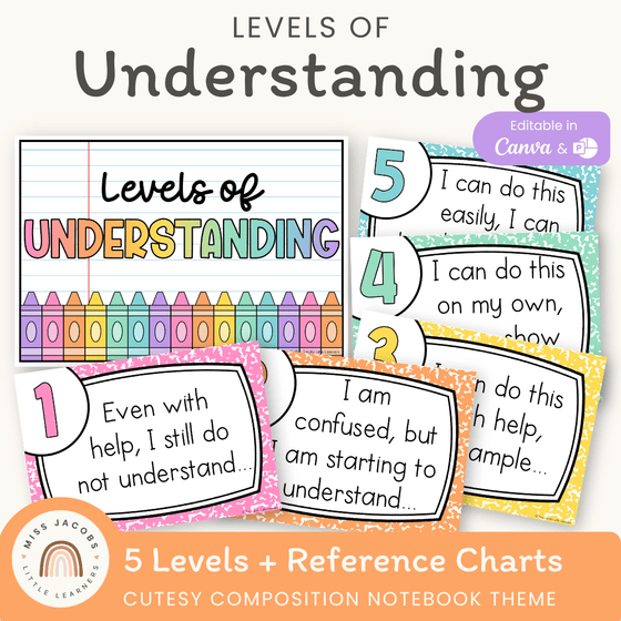 Levels Of Understanding Posters - Cutesy Classroom Decor - Miss Jacobs Little Learners
