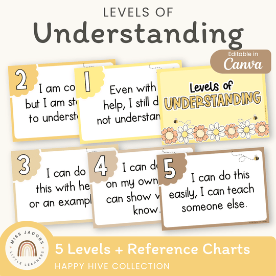 Levels of Understanding Posters - Happy Hive Classroom Decor