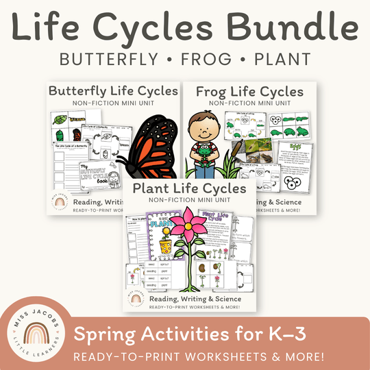 Life Cycle Thematic Units Bundle - Printables, Worksheets & Activities