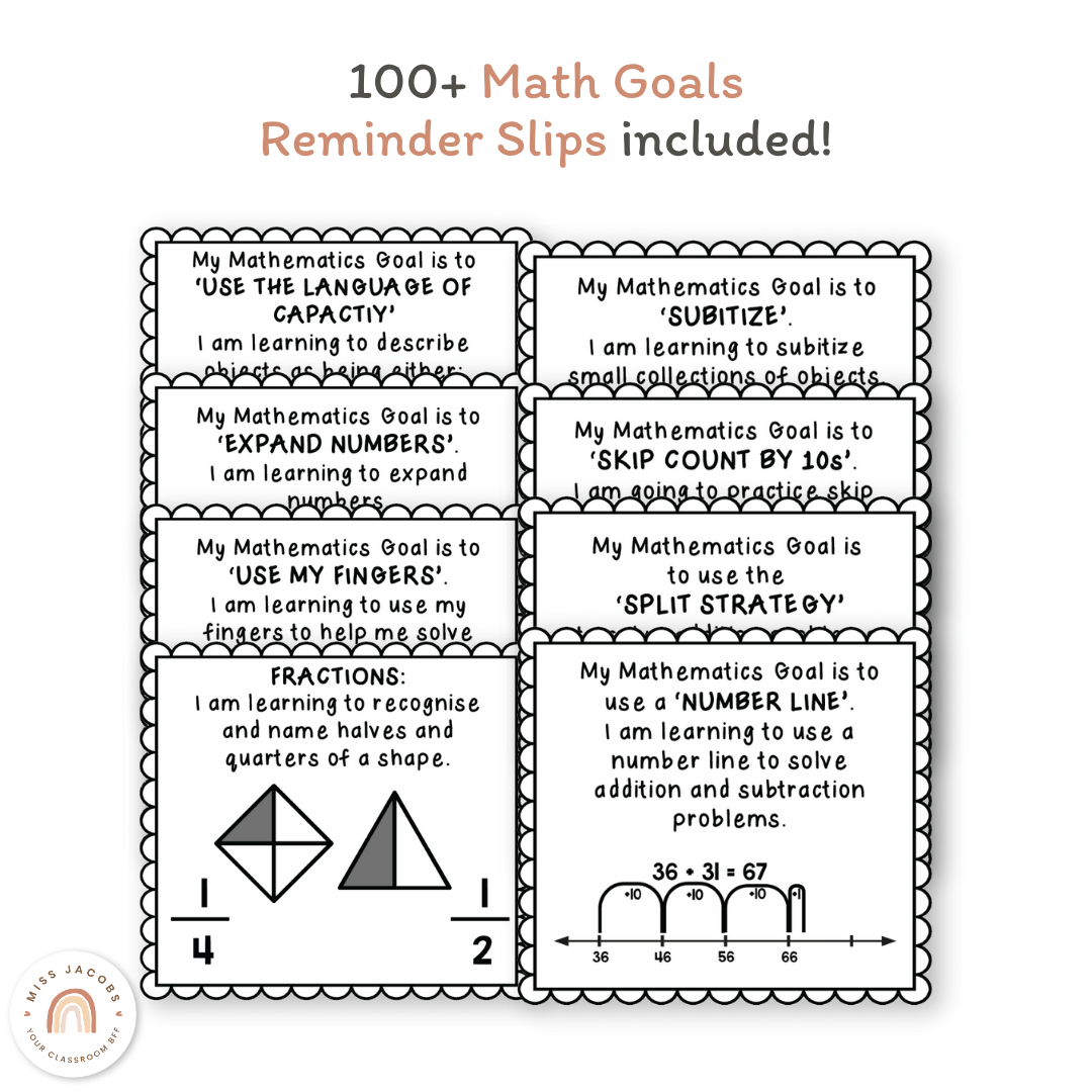 Math Goals - Student Reminder Slips