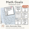 Math Goals - Student Reminder Slips - Miss Jacobs Little Learners