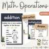 Math Operation Posters - Boho Plants Classroom Decor - Miss Jacobs Little Learners