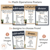 Math Operation Posters - Boho Plants Classroom Decor - Miss Jacobs Little Learners