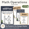 Math Operation Posters - Boho Plants Classroom Decor - Miss Jacobs Little Learners