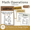 Math Operation Posters - Daisy Gingham Neutrals Decor - Miss Jacobs Little Learners