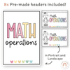 Math Operations Posters - Pastel Theme - Miss Jacobs Little Learners
