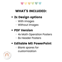Math Operations Posters - Pastel Theme - Miss Jacobs - Default Title