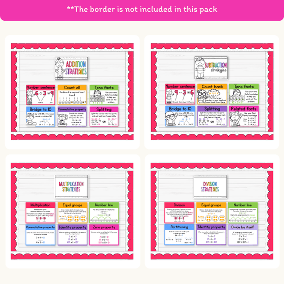 Math Posters Bundle - Brights Theme - Miss Jacobs Little Learners