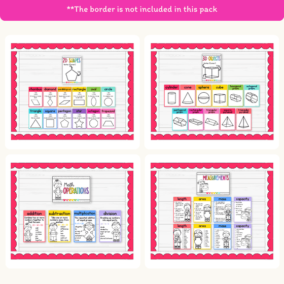 Math Posters Bundle - Brights Theme - Miss Jacobs Little Learners