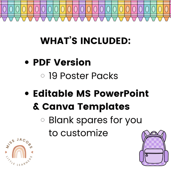 Math Posters Bundle - Cutesy Classroom Theme - Miss Jacobs Little Learners