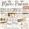 Math Posters Bundle | Daisy Gingham Neutrals Classroom Decor | Editable - Miss Jacobs Little Learners