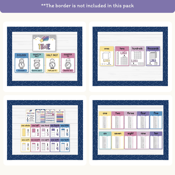 Math Posters Bundle - Dreamy Space Classroom Decor - Miss Jacobs Little Learners