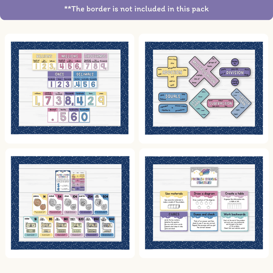 Math Posters Bundle - Dreamy Space Classroom Decor - Miss Jacobs Little Learners