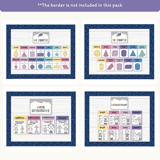 Math Posters Bundle - Dreamy Space Classroom Decor - Miss Jacobs Little Learners
