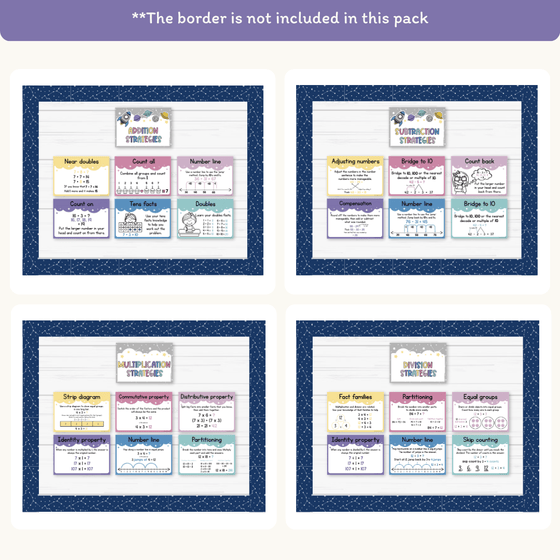 Math Posters Bundle - Dreamy Space Classroom Decor - Miss Jacobs Little Learners