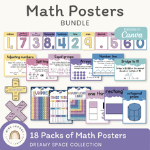  Math Posters Bundle - Dreamy Space Classroom Decor - Miss Jacobs Little Learners