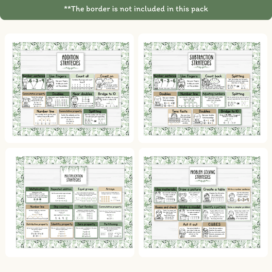 Modern Botanical Math Posters Decor - Miss Jacobs Little Learners