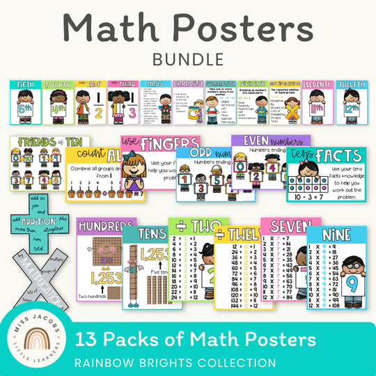 Math Posters Bundle - Rainbow Brights