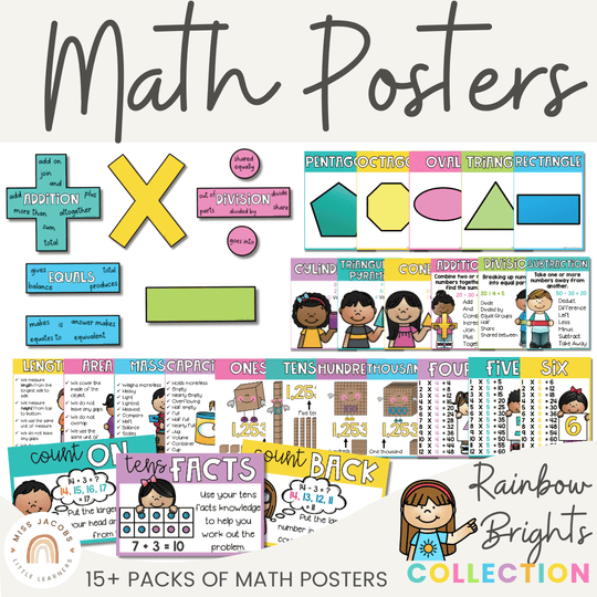 Math Posters Bundle - Rainbow Brights