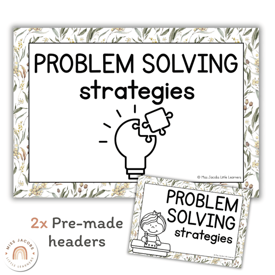 Math Problem Solving Strategies Posters | Australiana Classroom Decor | CUBES - Miss Jacobs Little Learners