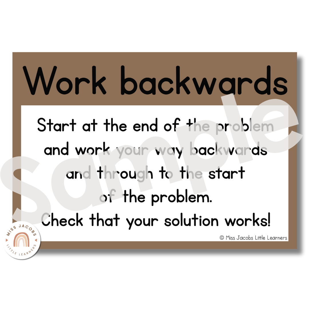 Math Problem Solving Strategies Posters | Australiana – Miss Jacobs ...