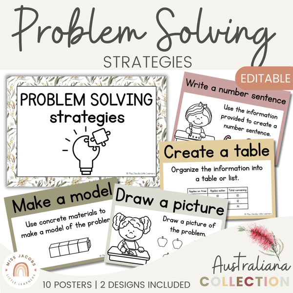 Math Problem Solving Strategies Posters | Australiana math-problem-solving-strategies-posters-australiana
