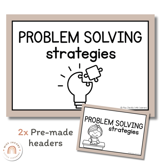 Math Problem Solving Strategies Posters | Boho Vibes Classroom Decor | CUBES - Miss Jacobs Little Learners