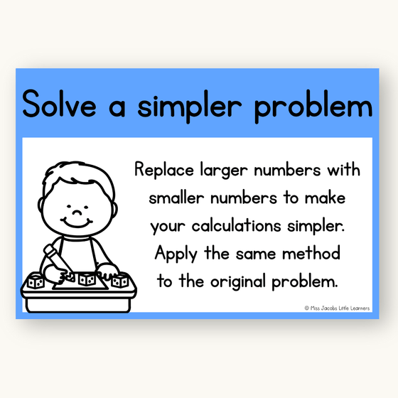 Math Problem Solving Strategies Posters - Bright Theme - Miss Jacobs Little Learners
