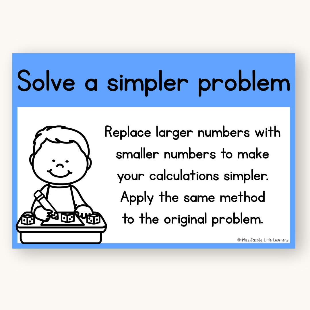 Math Problem Solving Strategies Posters - Bright Theme - Miss Jacobs ...