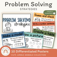 Math Problem Solving Strategies Posters | Cute Jungle Animals – Miss ...